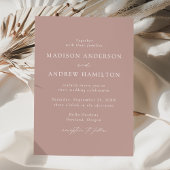 Moderne, elegante Script-Dusty-Rose Hochzeit Einladung