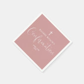 Moderne elegante Script-Dusty-Rose rosa Bestätigun Serviette (Ecke)