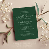 Moderne, elegante Script Emerald Green Wedding Einladung