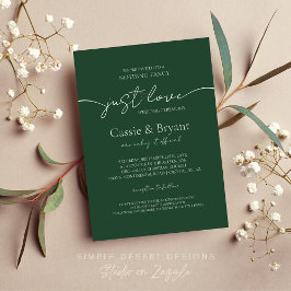 Moderne, elegante Script Emerald Green Wedding Einladung