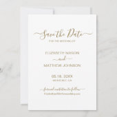 Moderne, elegante Script Foto Collage Wedding Rett Save The Date (Rückseite)