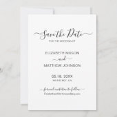 Moderne, elegante Script Foto Collage Wedding Save The Date (Rückseite)