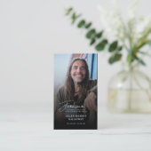 Moderne elegante Script-Foto-Erinnerungskarte Visitenkarte (Stehend Vorderseite)