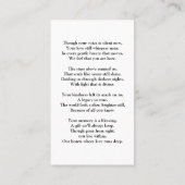 Moderne elegante Script-Foto-Erinnerungskarte Visitenkarte (Rückseite)