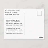 Moderne elegante Script-Foto-Geburtshinweise Postkarte (Rückseite)