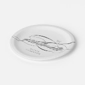 Moderne elegante Script-Foto-Graduierungspartei Pappteller (Schrägansicht)