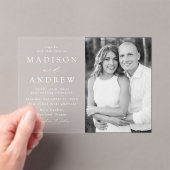 Moderne, elegante Script-Foto-Hochzeit Acryleinladungen (Insitu (Handheld))