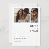 Moderne, elegante Script-Foto-Hochzeit Einladung (Rückseite)