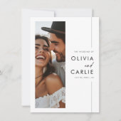 Moderne, elegante Script-Foto-Hochzeit Einladung (Vorderseite)