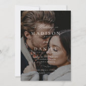 Moderne, elegante Script-Foto-Hochzeit Einladung (Vorderseite)