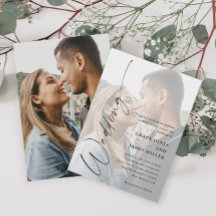 Moderne, elegante Script-Foto-Hochzeit