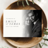 Moderne, elegante Script-Foto-Hochzeit Einladung