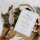 Moderne, elegante Script-Foto-Hochzeit Einladung