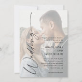 Moderne, elegante Script-Foto-Hochzeit Einladung (Vorderseite)