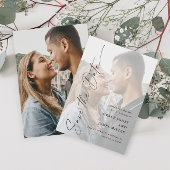 Moderne, elegante Script-Foto-Hochzeit Save The Date