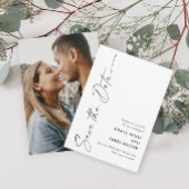 Moderne, elegante Script-Foto-Hochzeit Save The Date