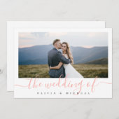 Moderne, elegante Script Foto Hochzeitseinladung Einladung (Vorne/Hinten)