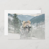 Moderne elegante Script-Foto-Hochzeitskarte RSVP (Vorne/Hinten)