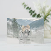 Moderne elegante Script-Foto-Hochzeitskarte RSVP Karte (Stehend Vorderseite)