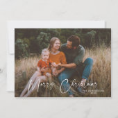 Moderne Elegante Script Frohe Weihnachten Foto (Vorderseite)