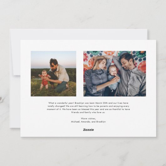 Moderne Elegante Script Frohe Weihnachten Foto (Rückseite)