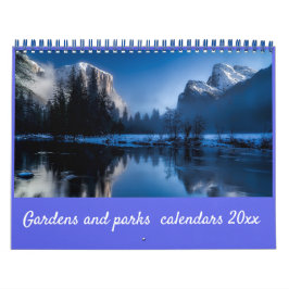 Moderne, elegante Script Gardens und Parks 20xx Kalender