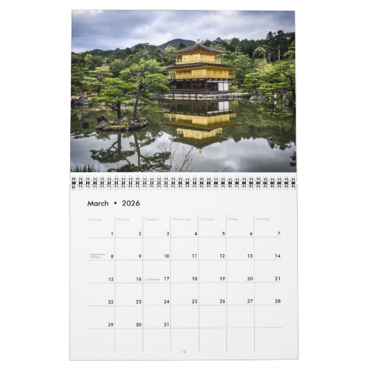 Moderne, elegante Script Gardens und Parks 20xx Kalender (Mär 2026)