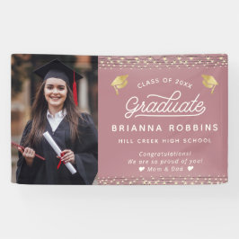 Moderne, elegante Script Gold Abschluss Foto Cassi Banner