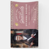 Moderne, elegante Script Gold Abschluss Foto Cassi Banner (Vertikal)