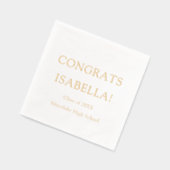 Moderne, elegante Script Gold Glückwunschs Abschlu Servietten Mit Folie (Links)