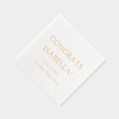 Moderne, elegante Script Gold Glückwunschs Abschlu Servietten Mit Folie (Rechts)