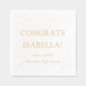 Moderne, elegante Script Gold Glückwunschs Abschlu Servietten Mit Folie (Vorderseite)