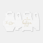 Moderne elegante Script Gold Taufe Geschenkschachtel (Ungefaltet)