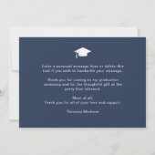 Moderne, elegante Script Gradient Navy 3 Foto Grad Dankeskarte (Rückseite)