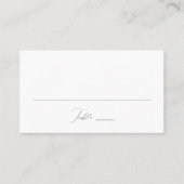 Moderne, elegante Script Green Wedding Platzkarte (Vorderseite)