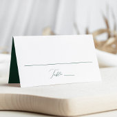 Moderne, elegante Script Green Wedding Platzkarte