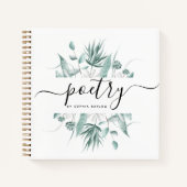 Moderne, elegante Script Greenery Custom Poetry Notizblock (Vorderseite)