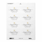 Moderne elegante Script Happy Holidays Gold Snowfl (Vorne)