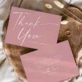 Moderne, elegante Script-Hochzeit Dankeskarte