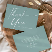 Moderne, elegante Script-Hochzeit Dankeskarte