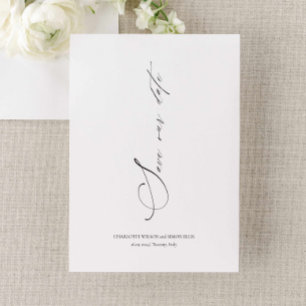 Moderne, elegante Script-Hochzeit Rette Einladung