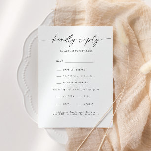 Moderne, elegante Script-Hochzeit RSVP Einladung