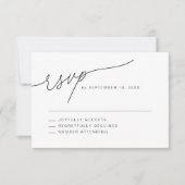 Moderne, elegante Script-Hochzeit RSVP Karte (Vorderseite)