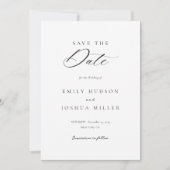 Moderne, elegante Script-Hochzeit Save The Date (Vorderseite)