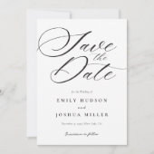 Moderne, elegante Script-Hochzeit Save The Date (Vorderseite)