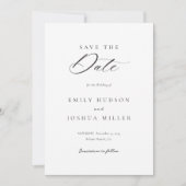 Moderne, elegante Script-Hochzeit Save The Date (Vorderseite)