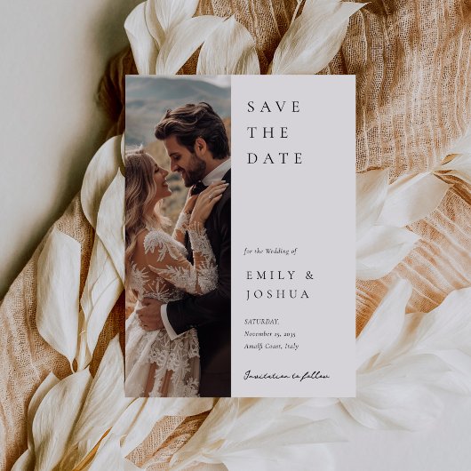 Moderne, elegante Script-Hochzeit Save The Date