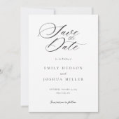 Moderne, elegante Script-Hochzeit Save The Date (Vorderseite)