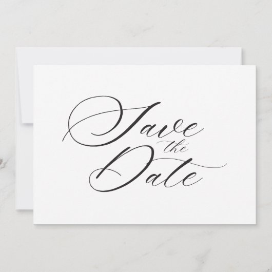 Moderne, elegante Script-Hochzeit Save The Date (Vorderseite)