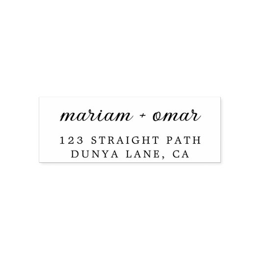 Moderne, elegante Script-Hochzeitsskripte-Rücksend Permastempel (Design)